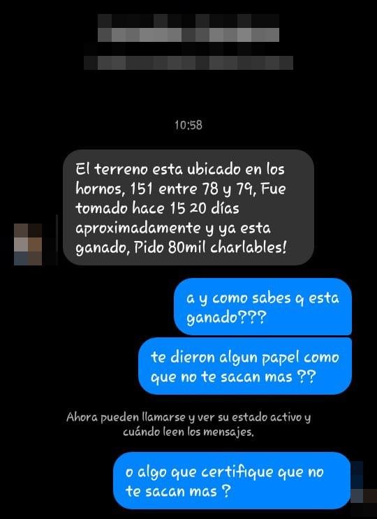 Aportan capturas de pantalla de cómo ofrecen los lotes en las redes