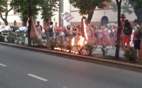 UPD: quejas por quema de arbolitos frente al Colegio San Cayetano