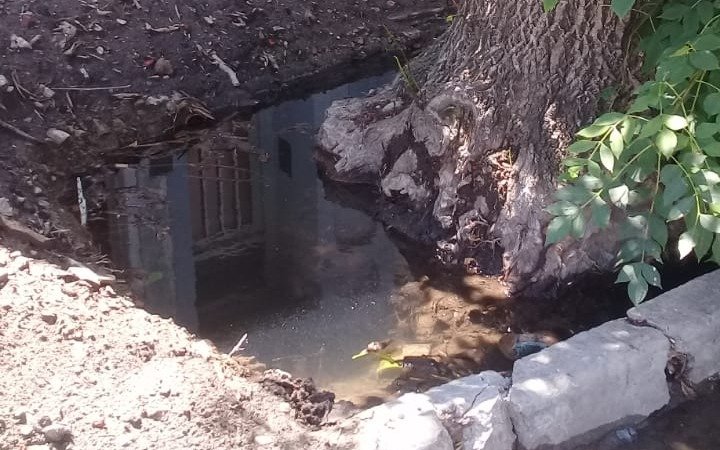 Un pozo lleno de agua lleva más de un año sin arreglo en 70 entre 14 y 15