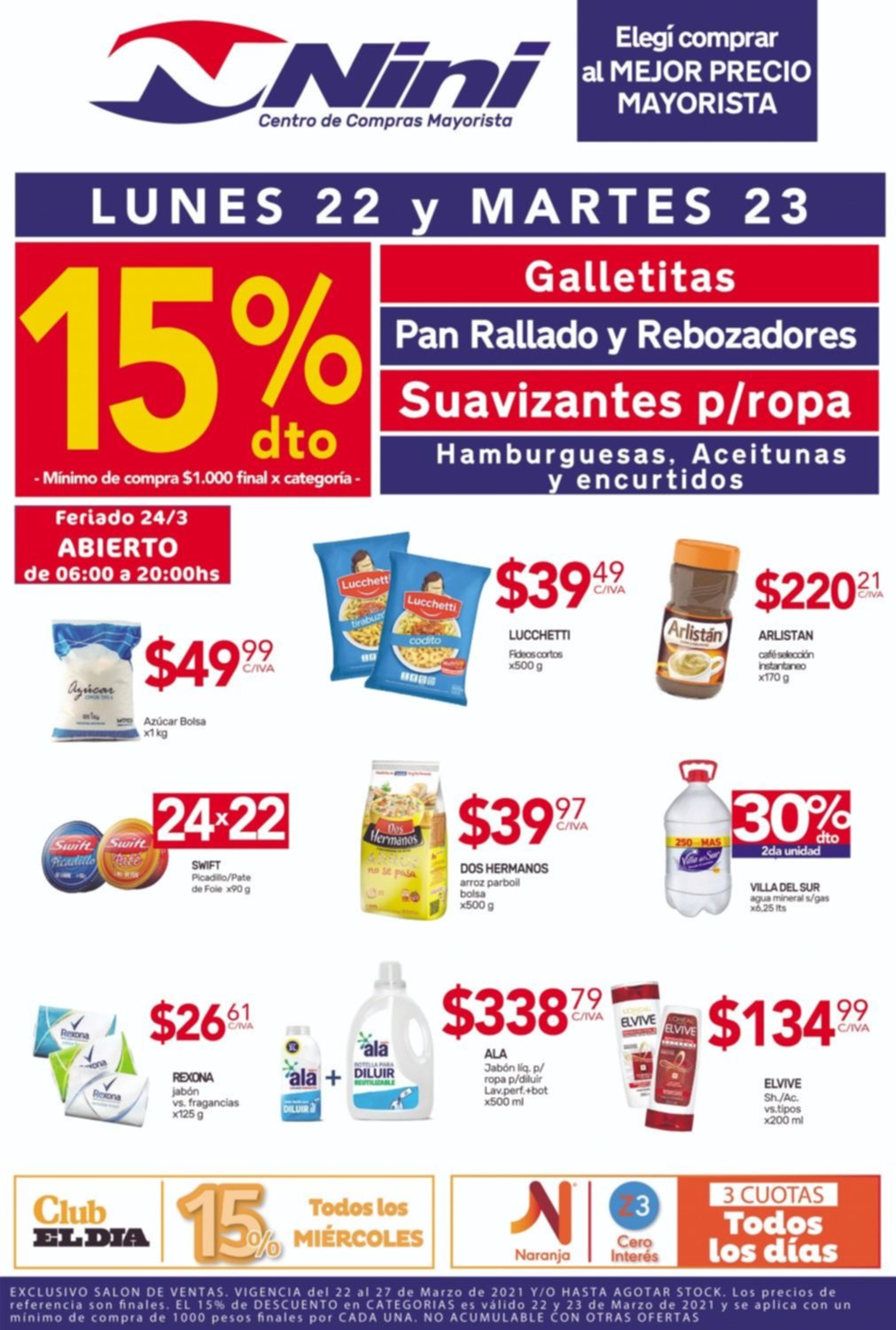 Comprá al mejor precio mayorista y con 15% de descuento