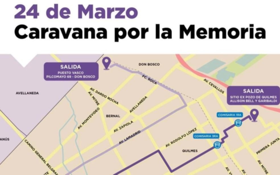 Se realizará en Quilmes "la caravana por la memoria"