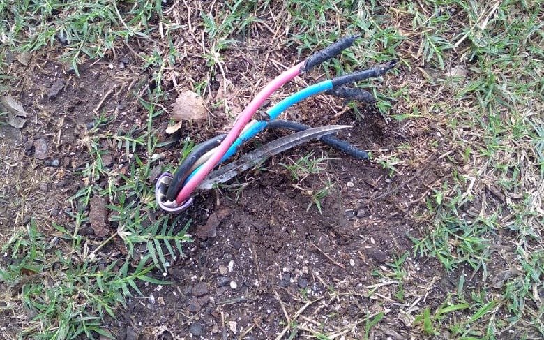 ¡Qué peligro! Advierten por cables sueltos en plena senda peatonal del Parque Castelli