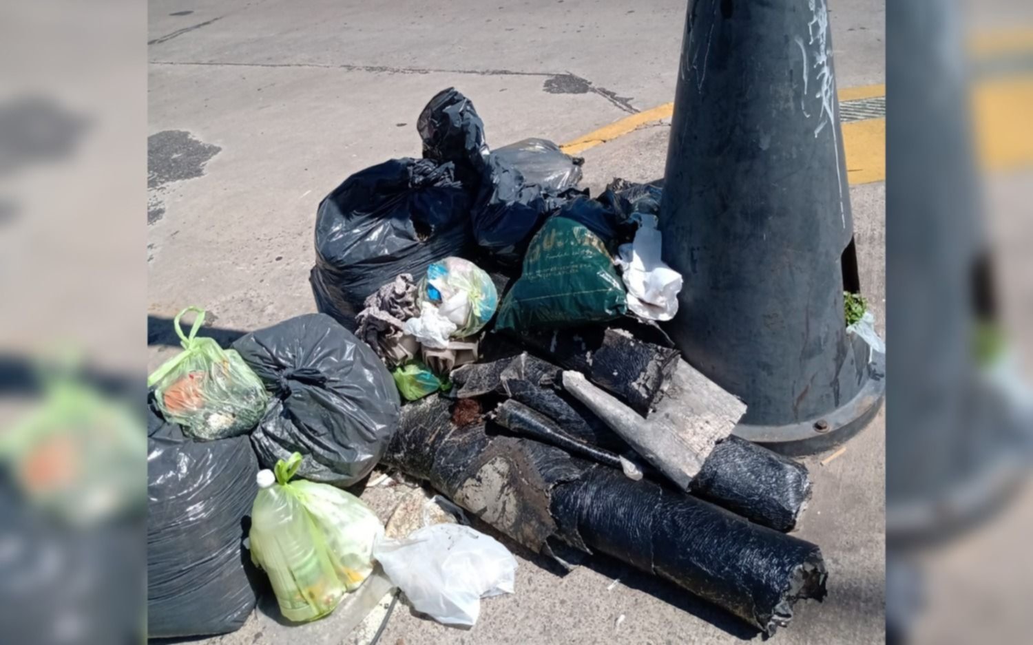 Basura acumulada en la vía pública desde hace varios días