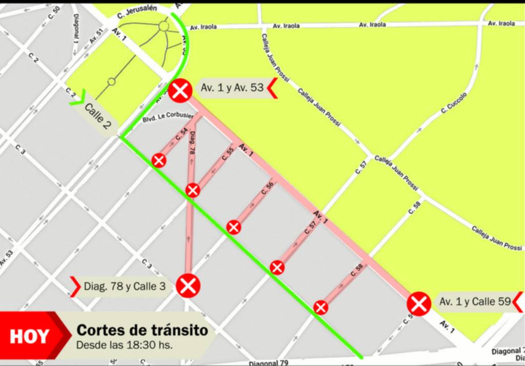 Barrio alterado y cortes de calles ante el partido de Estudiantes y Boca