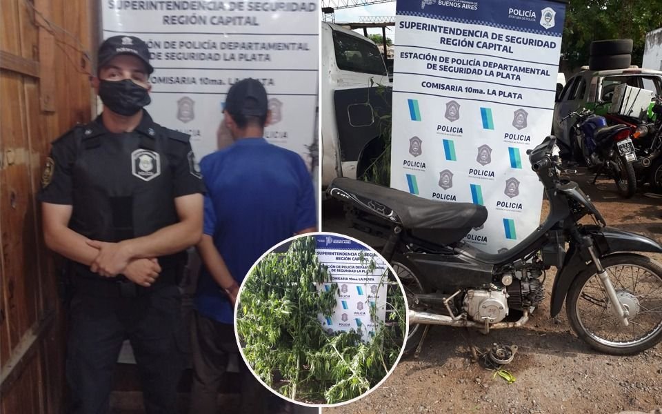 Aprovechó que una joven estaba sola e ingresó a robar: en su poder tenía una moto robada y marihuana