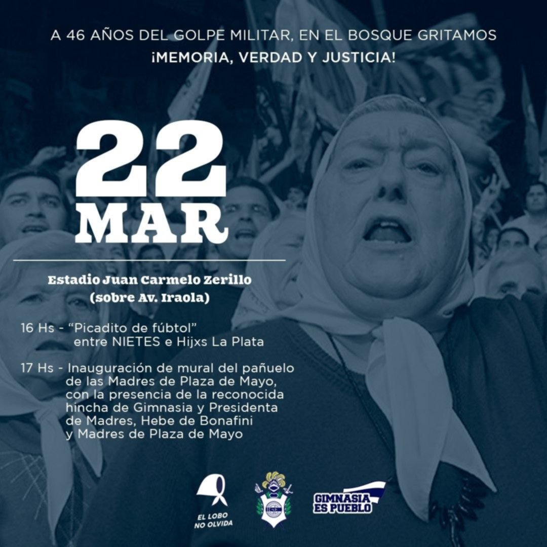 Gimnasia rendirá homenaje a las Madres de Plaza de Mayo en el Bosque