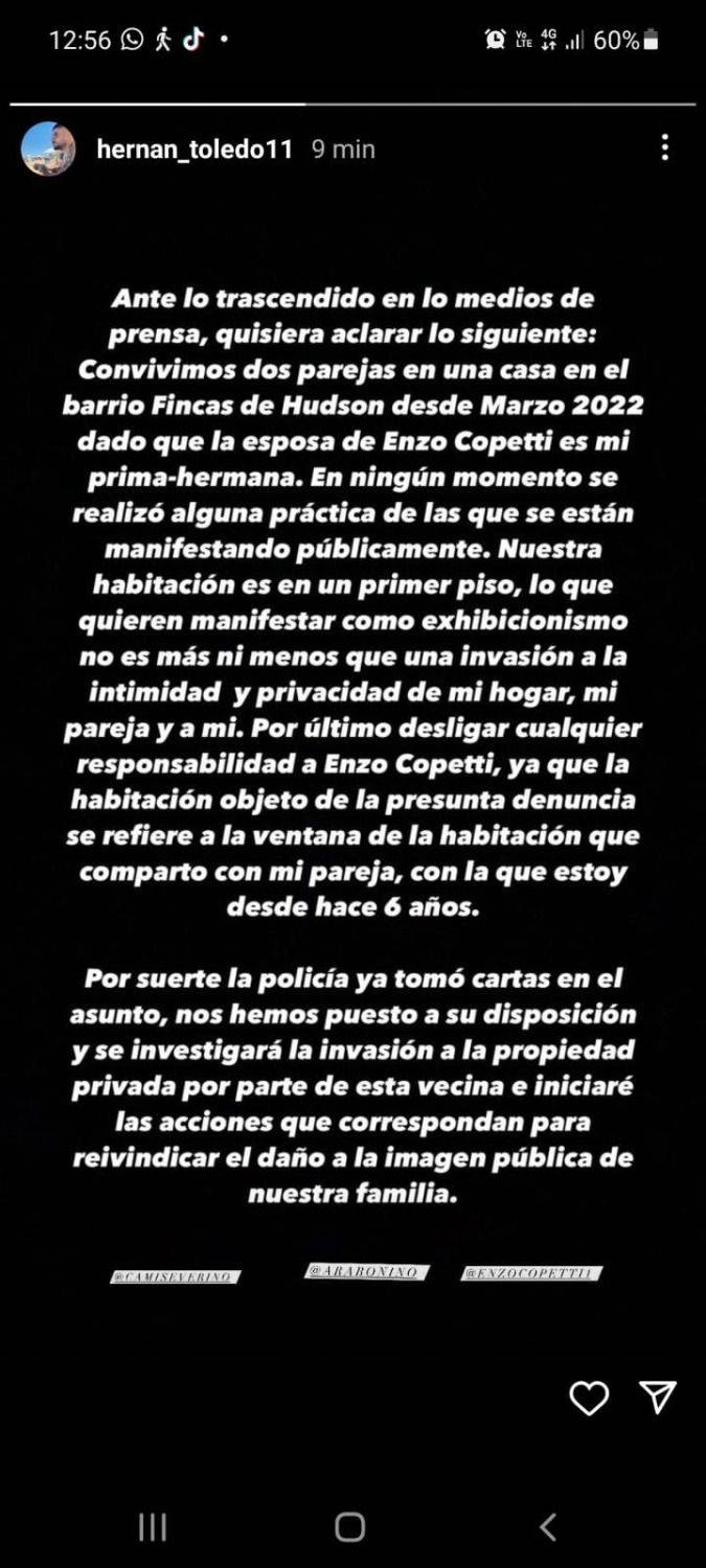 Toledo y Copetti: la denuncia y la defensa tras ser acusados de "exhibicionismo" en un country