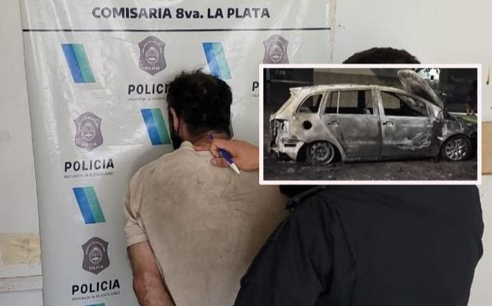 Detuvieron al hombre que amenazó de muerte a su mujer e hijos y le prendió fuego el auto