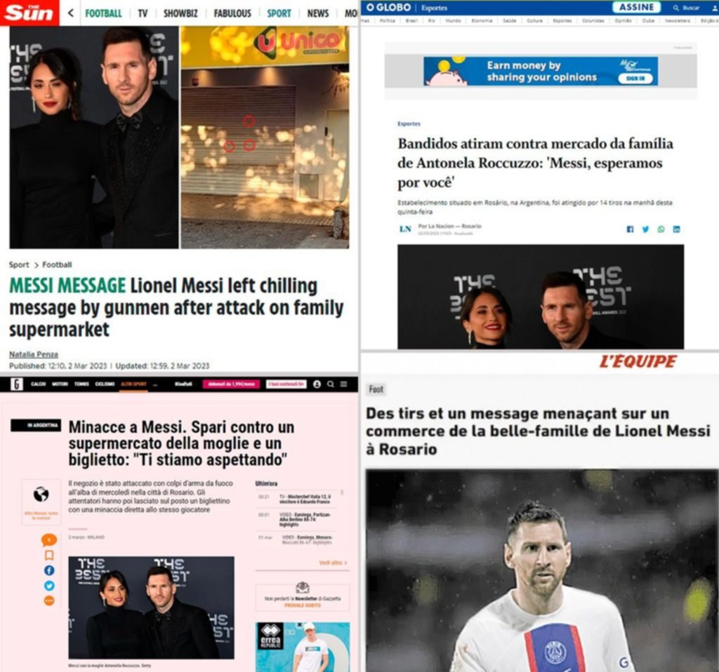 La prensa internacional se ocupó de la amenaza narco contra el mejor futbolista