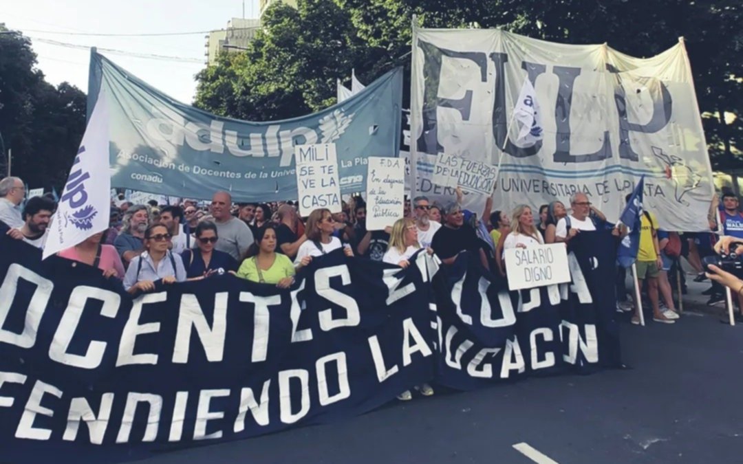 Marcharon al Rectorado de la UNLP en defensa de la educación pública