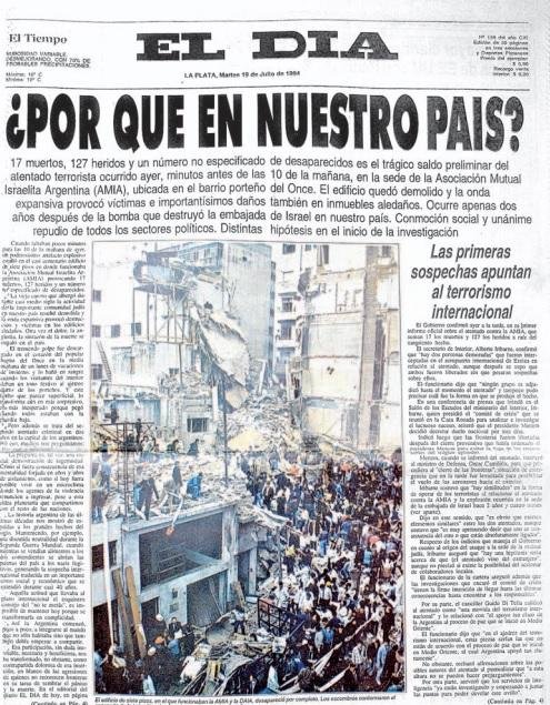 La edición de EL DIA del atentado a la AMIA (1994)