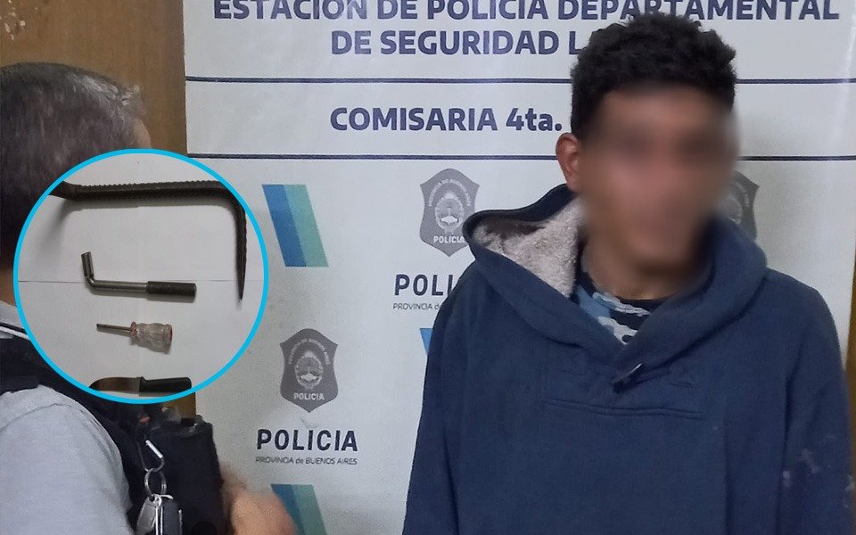 La Plata: barreteaba un portón, lo vieron in fraganti y tras una persecución terminó tras las rejas