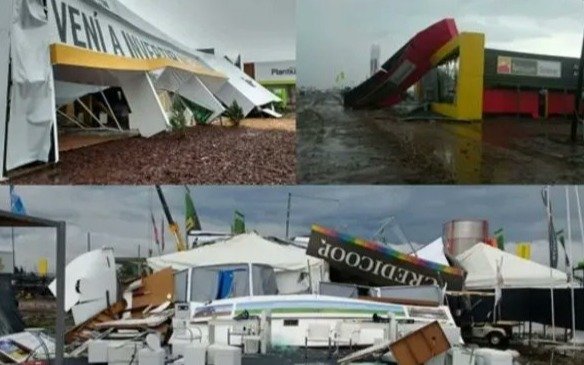 Un temporal afectó a distintas regiones de la Provincia y el país: destrozó la Expoagro en San Nicolás
