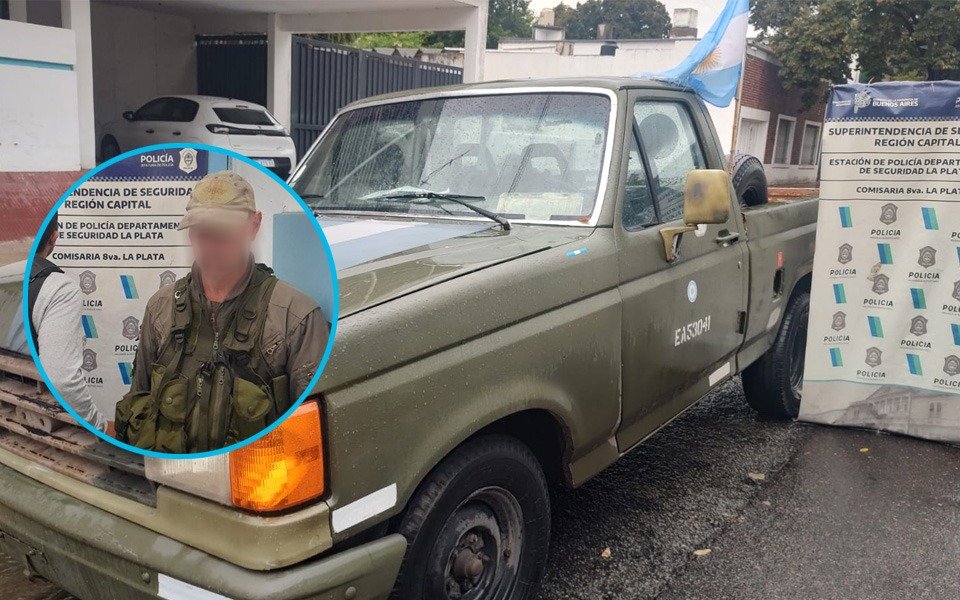 Vestido con uniforme, con un handy y en camioneta: cómo fue la detención del falso militar en La Plata