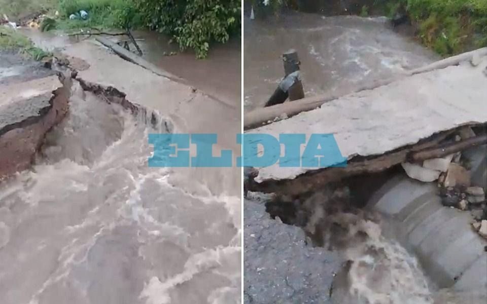 El agua derribó un puente del arroyo El Gato y un barrio quedó aislado