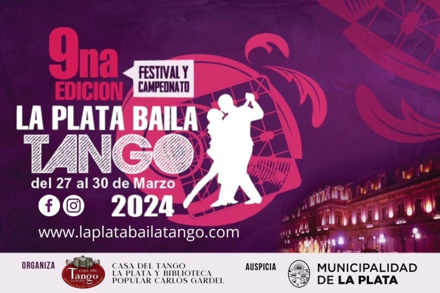Llega la novena edición del festival La Plata Baila Tango en el Pasaje Dardo Rocha