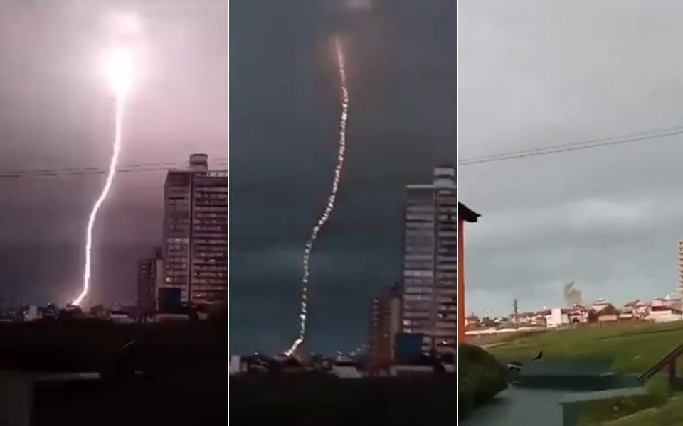 VIDEO. Impactante: cayó un rayó en Miramar y provocó una explosión