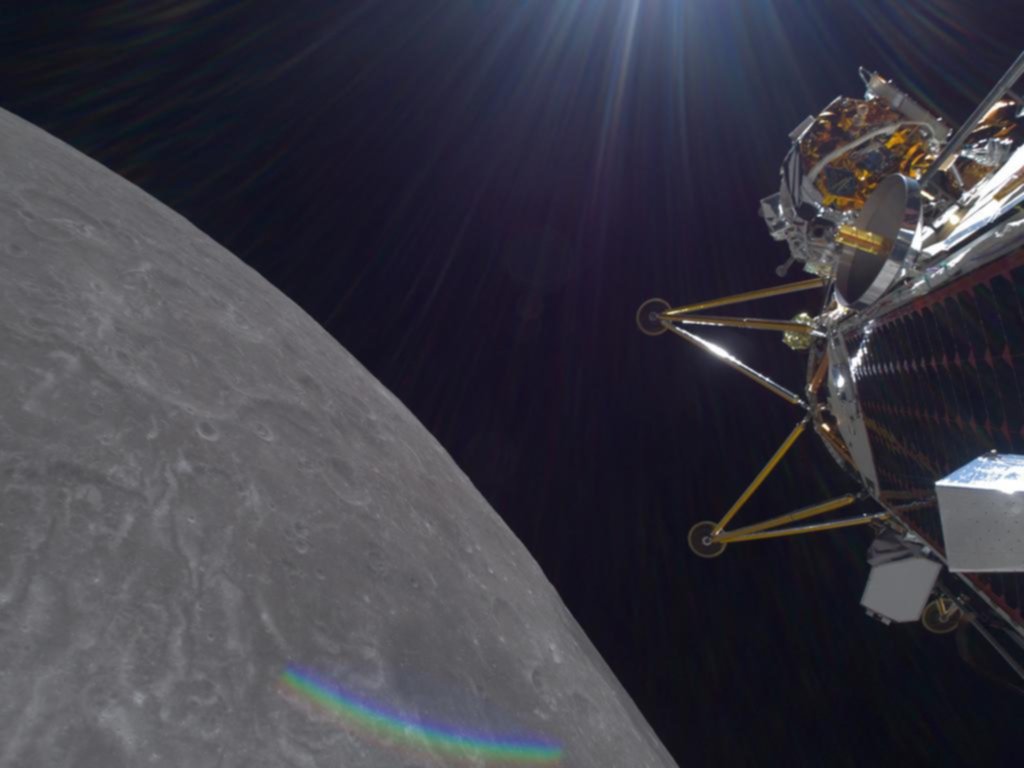 Nave espacial aluniza en posible mala posición