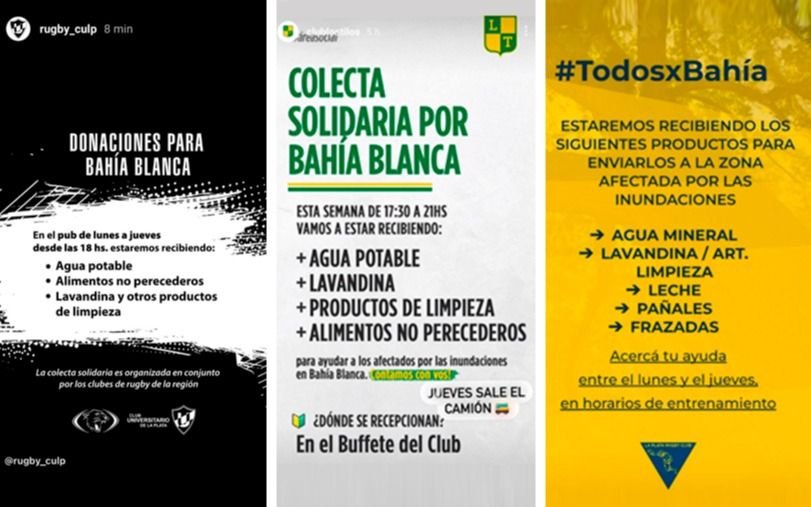 Más clubes solidarios por Bahía Blanca: una por una, todas las colectas en La Plata