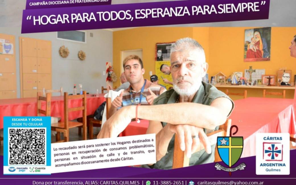 Diócesis de Quilmes lanza campaña de recaudación para sus hogares de tránsito