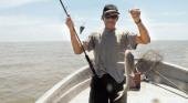 Muy buena pesca donde se junta el Río de la Plata con el mar