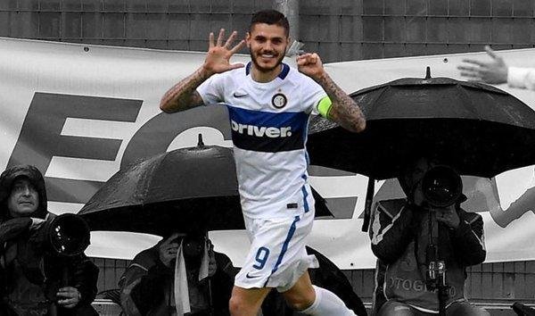 Icardi festejó festejó los 50 tantos vistiendo la camiseta del Inter