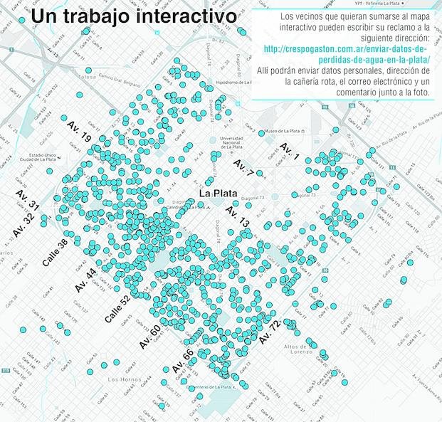 Arman un mapa con más de 720 pérdidas de agua en la Ciudad