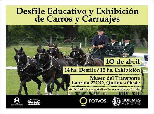 Desfile educativo y exhibición de carros y carruajes