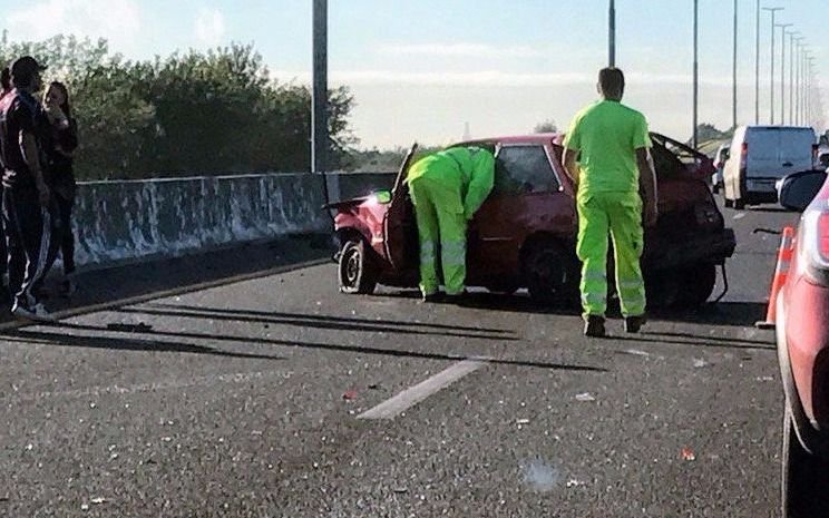 Autopista: reducción de calzada sentido a nuestra ciudad
