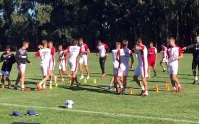 El Pincha entrenó en Mardel Vivas repitió el equipo de ayer 