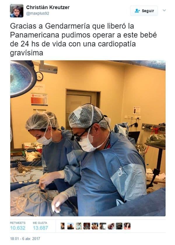 El cirujano que pudo operar a un bebé del corazón por el desalojo de la Panamericana