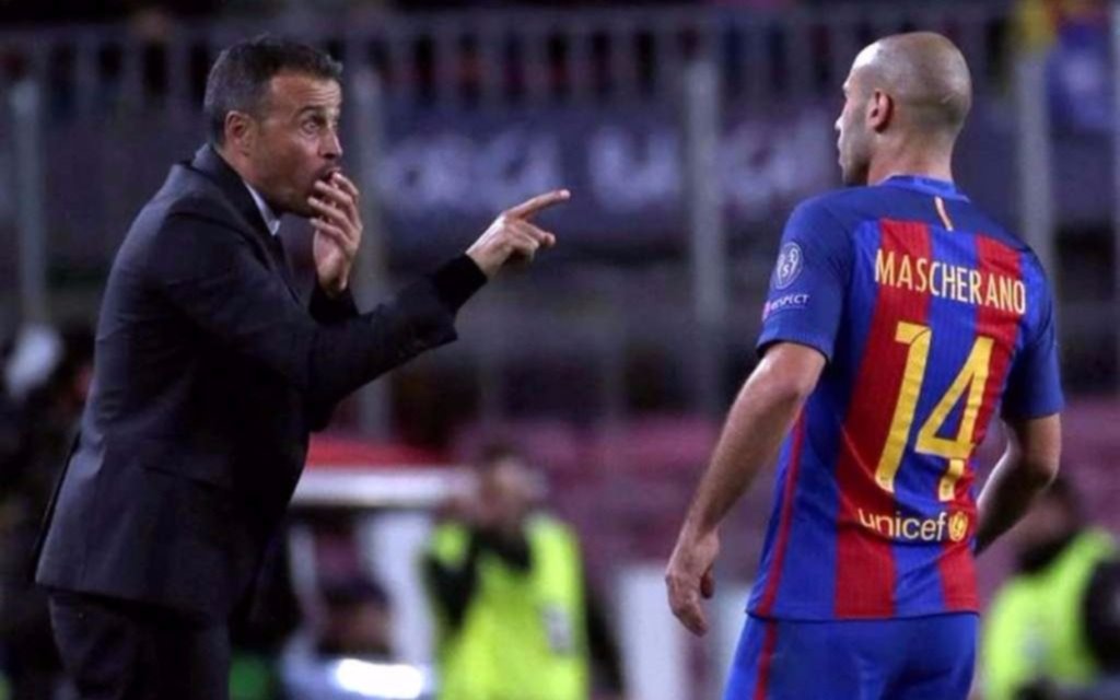 Un DT fastidiado: Luis Enrique duro con Javier Mascherano  
