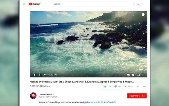 Hackers en YouTube eliminaron el video más visto de la historia