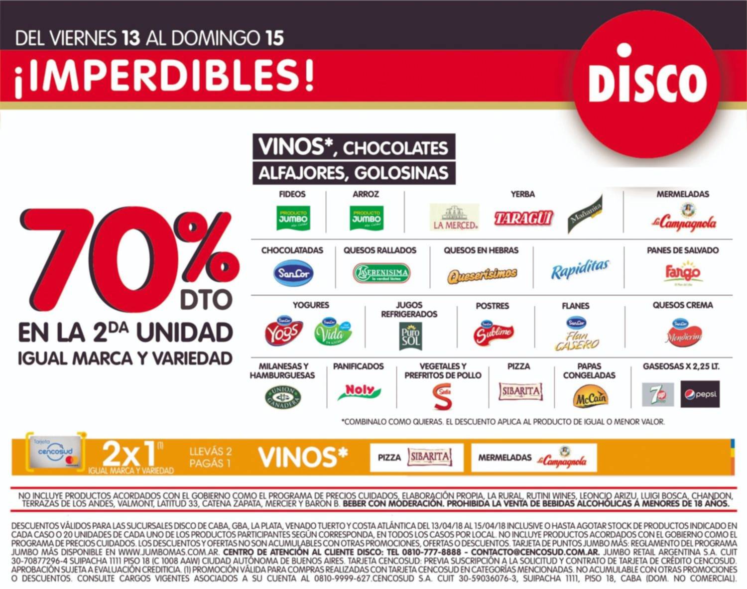 Imperdibles descuentos en Disco