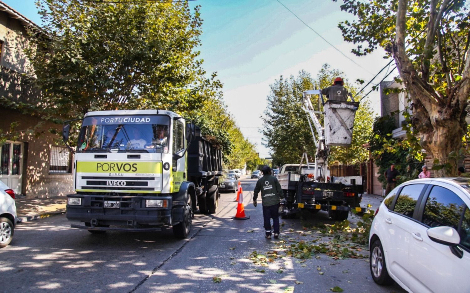 La municipalidad poda en accesos y avenidas
