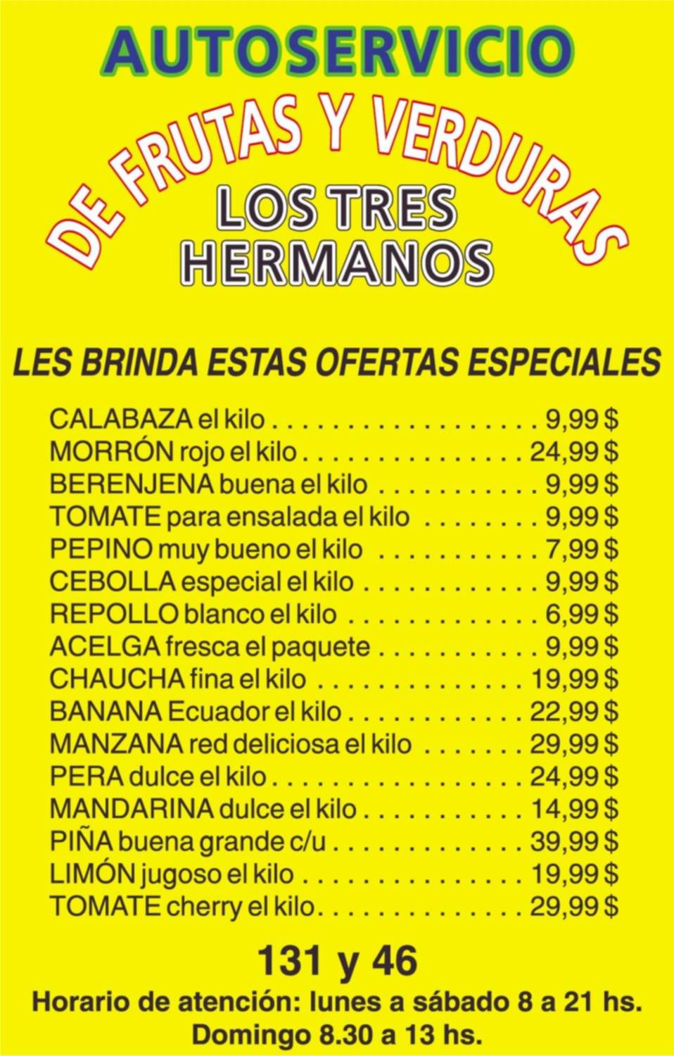 Aprovechá las ofertas de Los Tres Hermanos