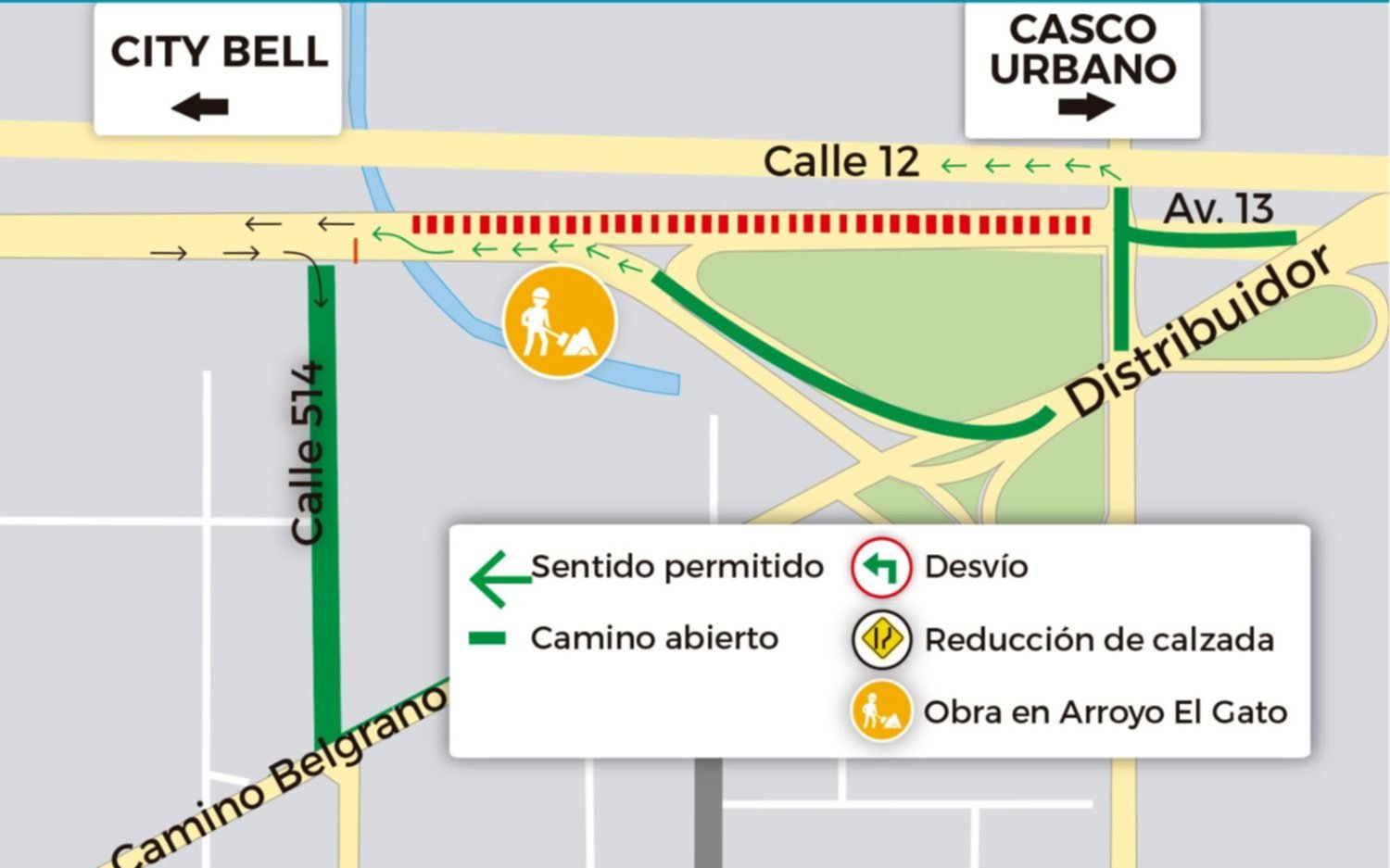 Nuevo desvío en la mano hacia capital por obras en el Centenario