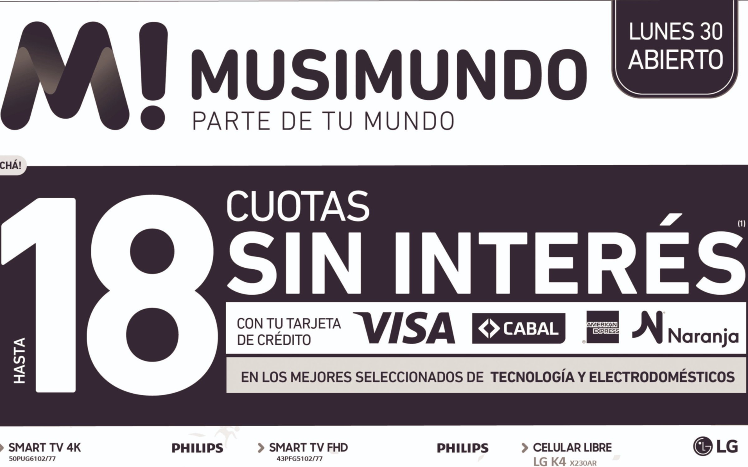Musimundo: 18 cuotas sin interés en tecnología y electrodomésticos
