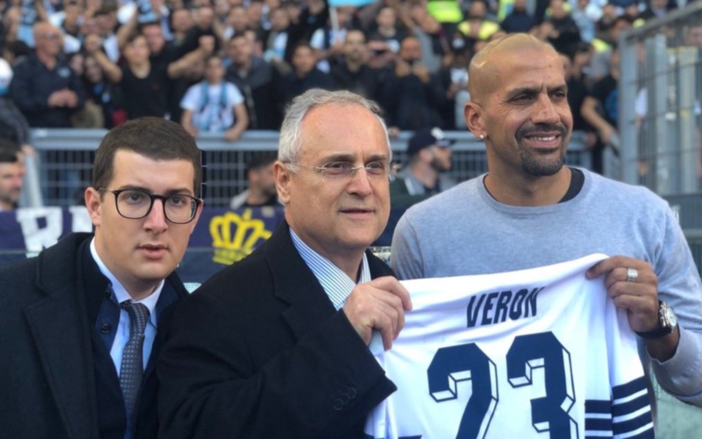 Verón fue ovacionado en Roma