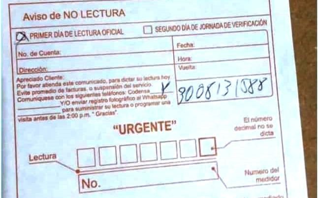 Alertan por falso "aviso de no lectura" en medidores de luz