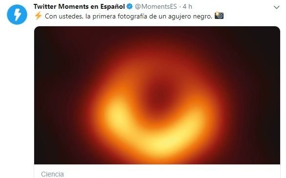 El agujero negro hizo explotar a Twitter, que se llenó de comentarios