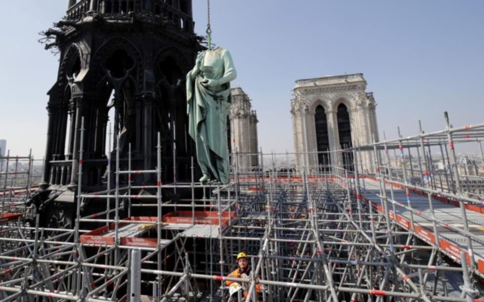 Así era la obra de restauración que se realizaba en Notre Dame