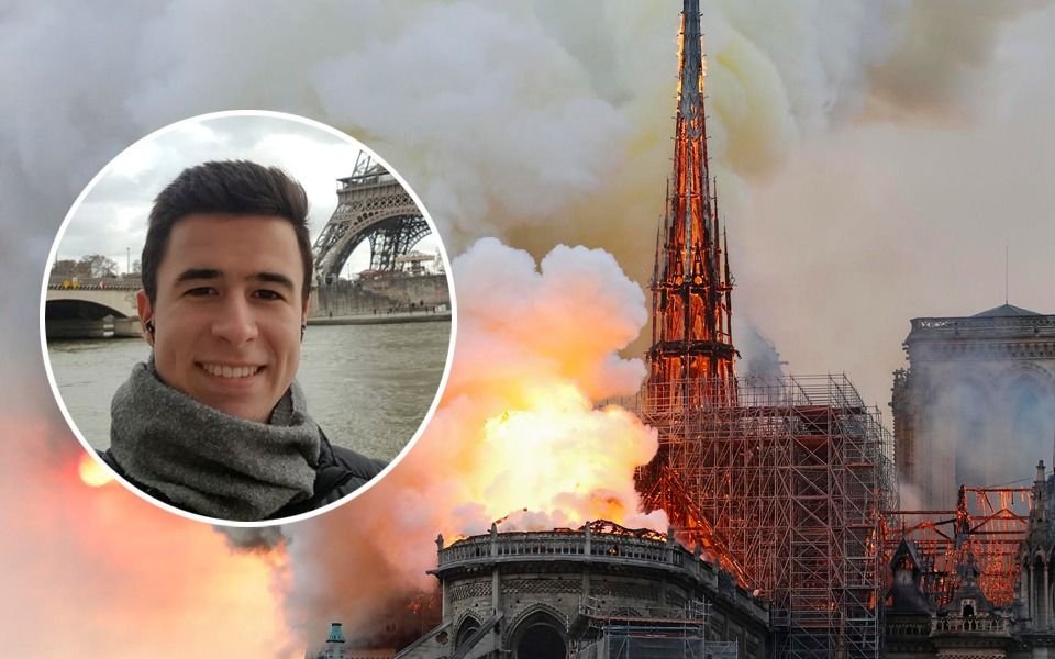 El joven de familia platense que vivió de cerca las llamas de Notre Dame