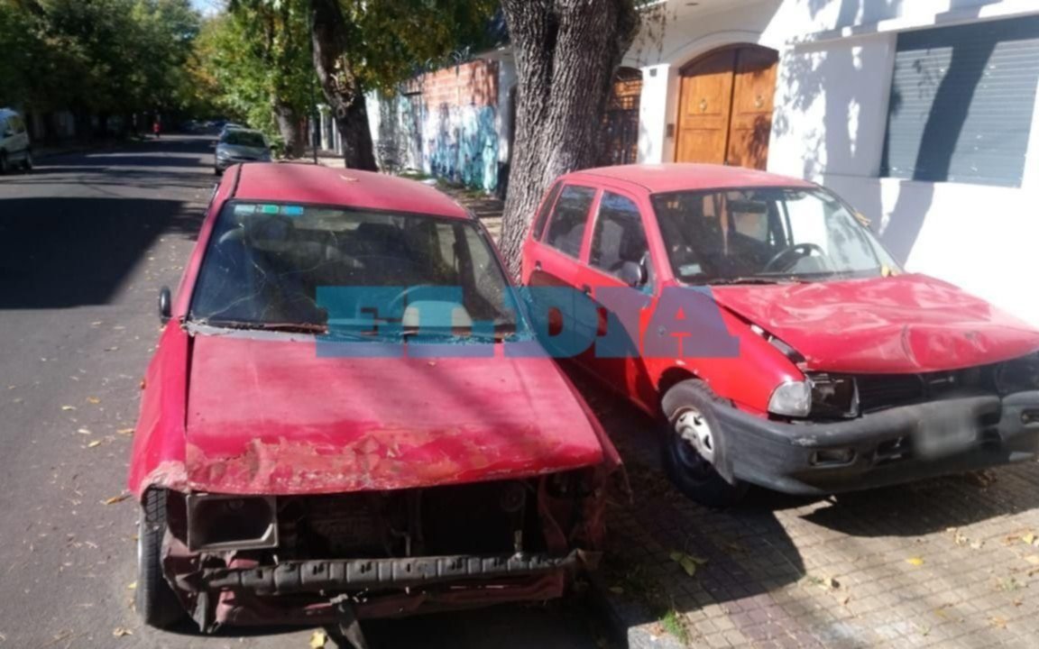 Dos autos pegados a un árbol "con riesgo de que los incendien" en 12 y 40
