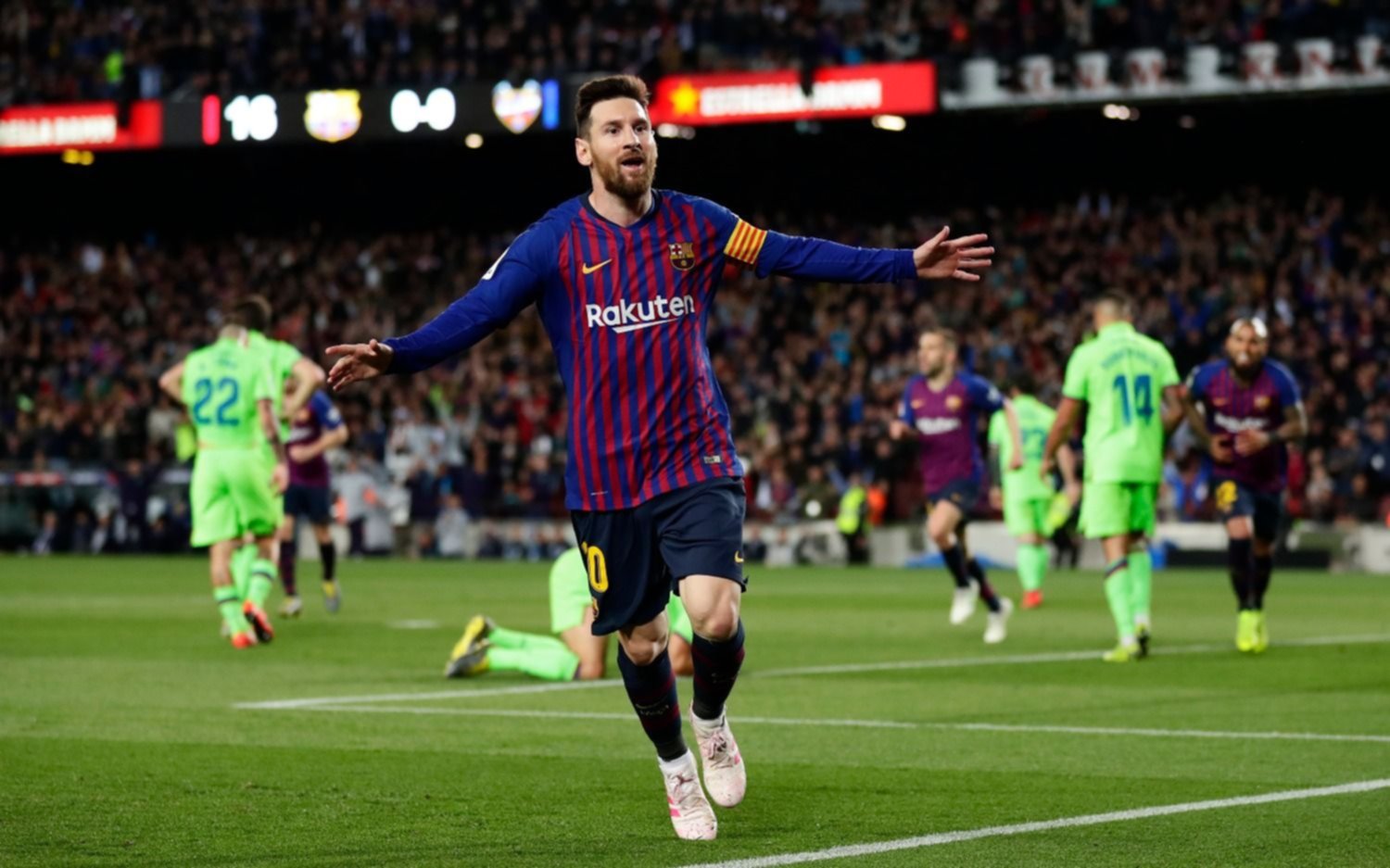 Con gol de Messi, Barcelona derrotó al Levante y gritó campeón