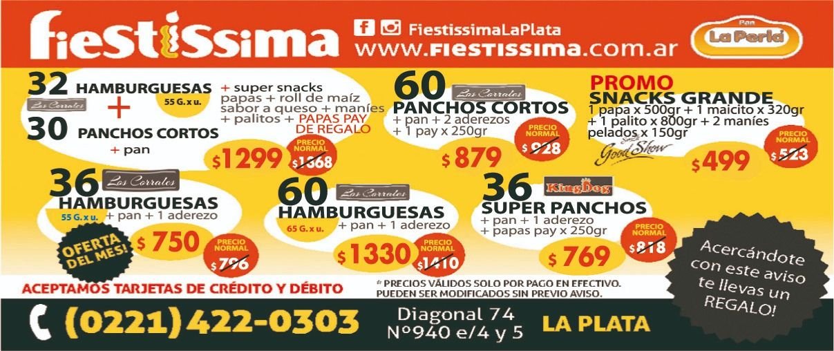 Las mejores promos de hamburguesas y panchos están en Fiestíssima