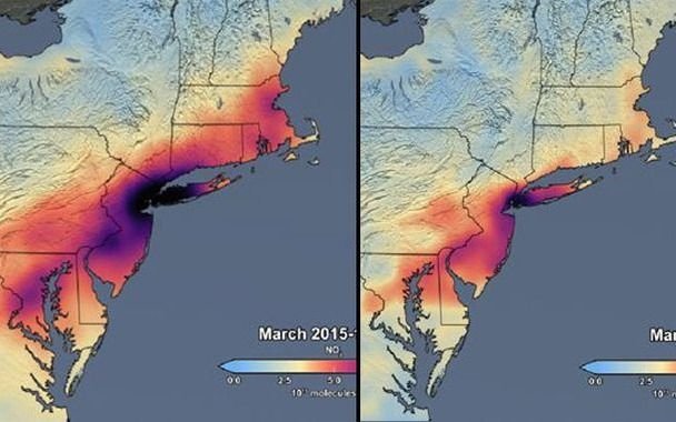 EE.UU se purifica: satélite de la NASA muestra la caída de la  contaminación en cuarentena