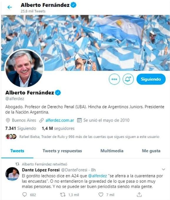 El Presidente retuiteó un insulto contra Viale y ardió Troya