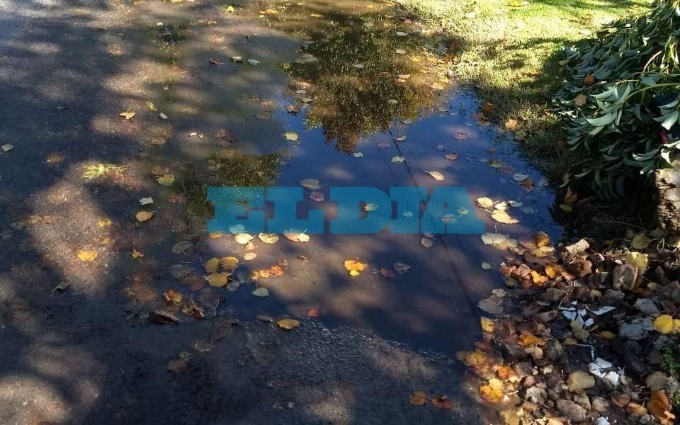 Caño roto y cientos de litros de agua derrochada en City Bell