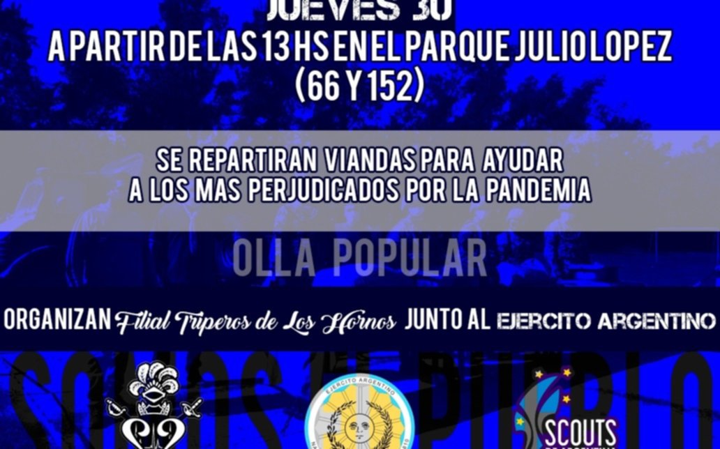 Filial albiazul de Los Hornos reparte viandas a los más afectados por la pandemia
